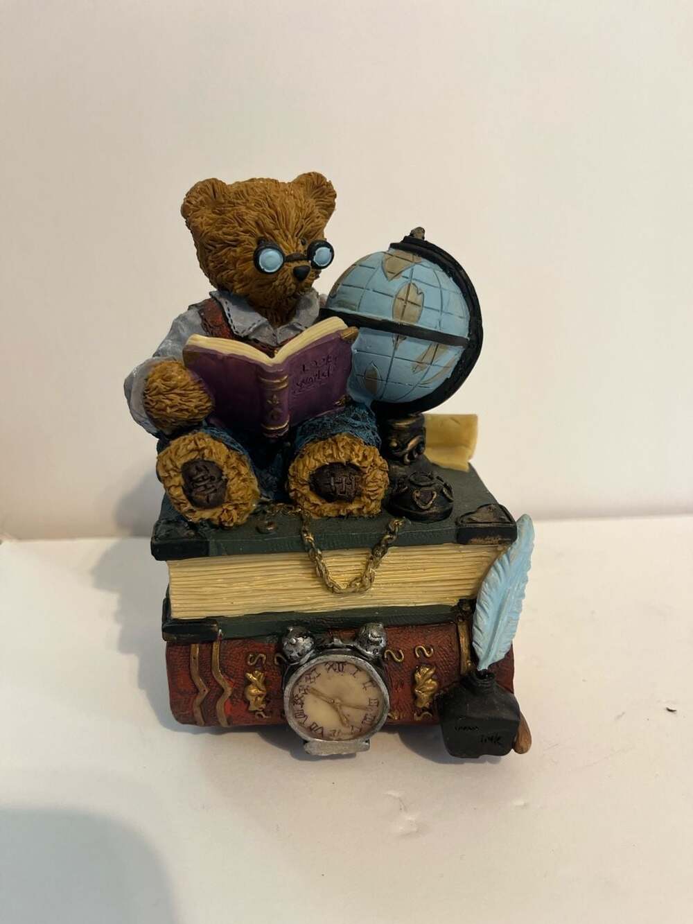 Vintage Bear Hand Painted Bear Reading Lost World